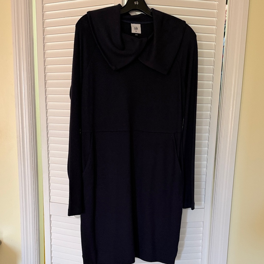 CAbi  Dark Blue Long Sleeve Dress XS
